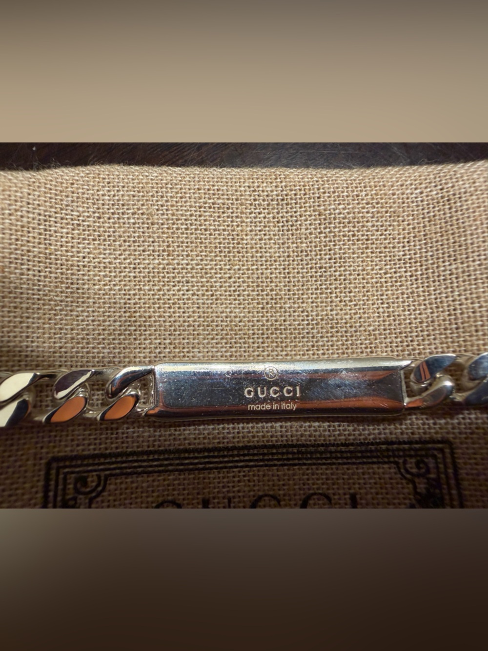 New Authentic Gucci GG Supreme Logo Siver Bracelet - Picture 8 of 13